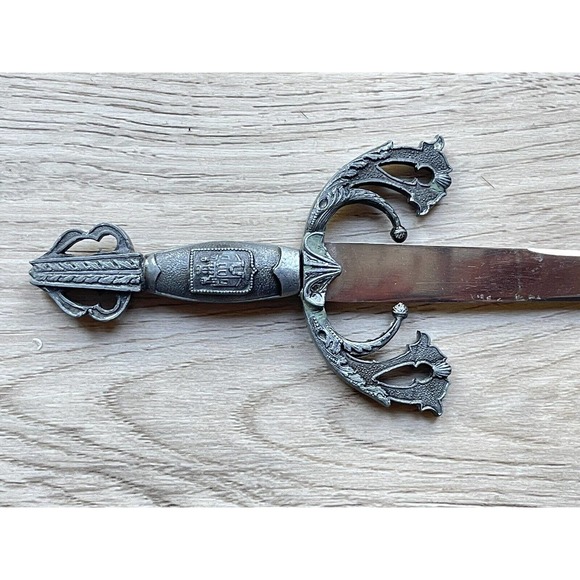 Vintage Toledo Spain Miniature Sword Rapier Dagger 10" Ornate Letter Opener - Picture 2 of 4
